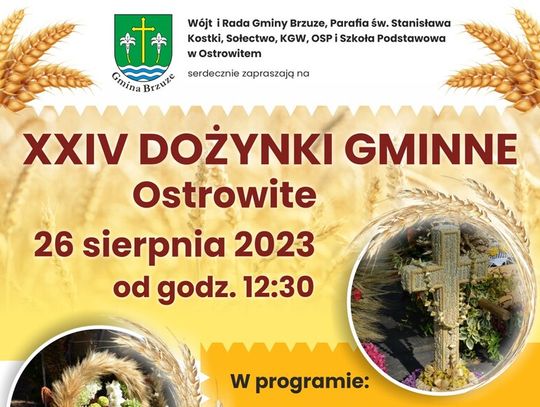 Gmina Brzuze i 24. Dożynki Gminne w Ostrowitem. Program wydarzenia