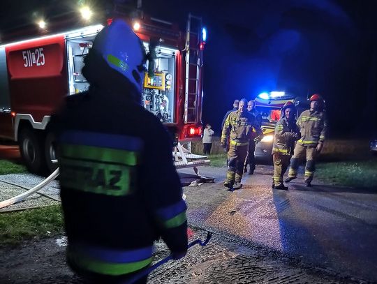 Nocny pożar domu w Studziance koło Rypina