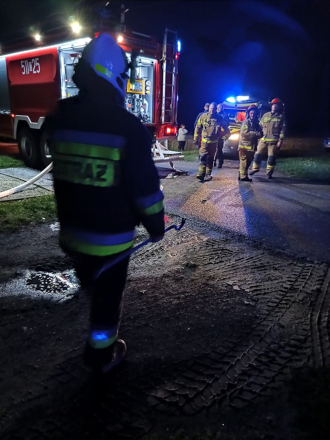 Nocny pożar domu w Studziance koło Rypina