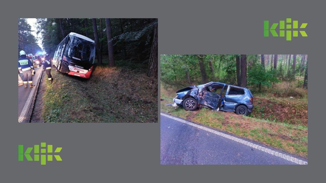 Poważny wypadek w Urszulewie koło Rypina. Autokar zderzył się z samochodem osobowym