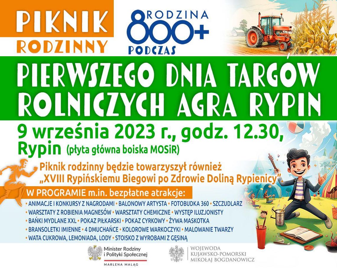 W ramach 33. Targów Rypin Agra odbędzie się piknik rodzinny